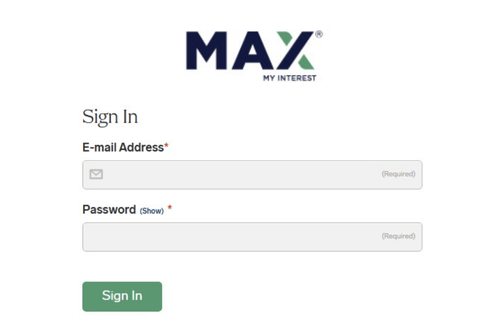 MAX My Interest Sign In